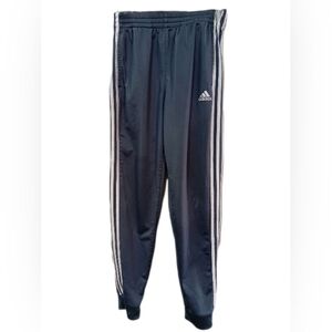 adidas Boys Navy Blue Joggers with White Side Stripes